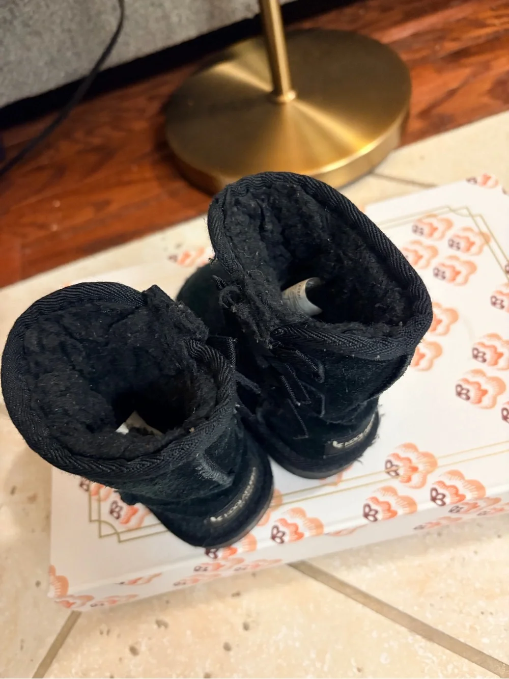 Koolaburra Girls Black Suede Bow Booties